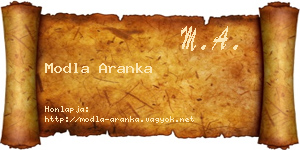Modla Aranka névjegykártya